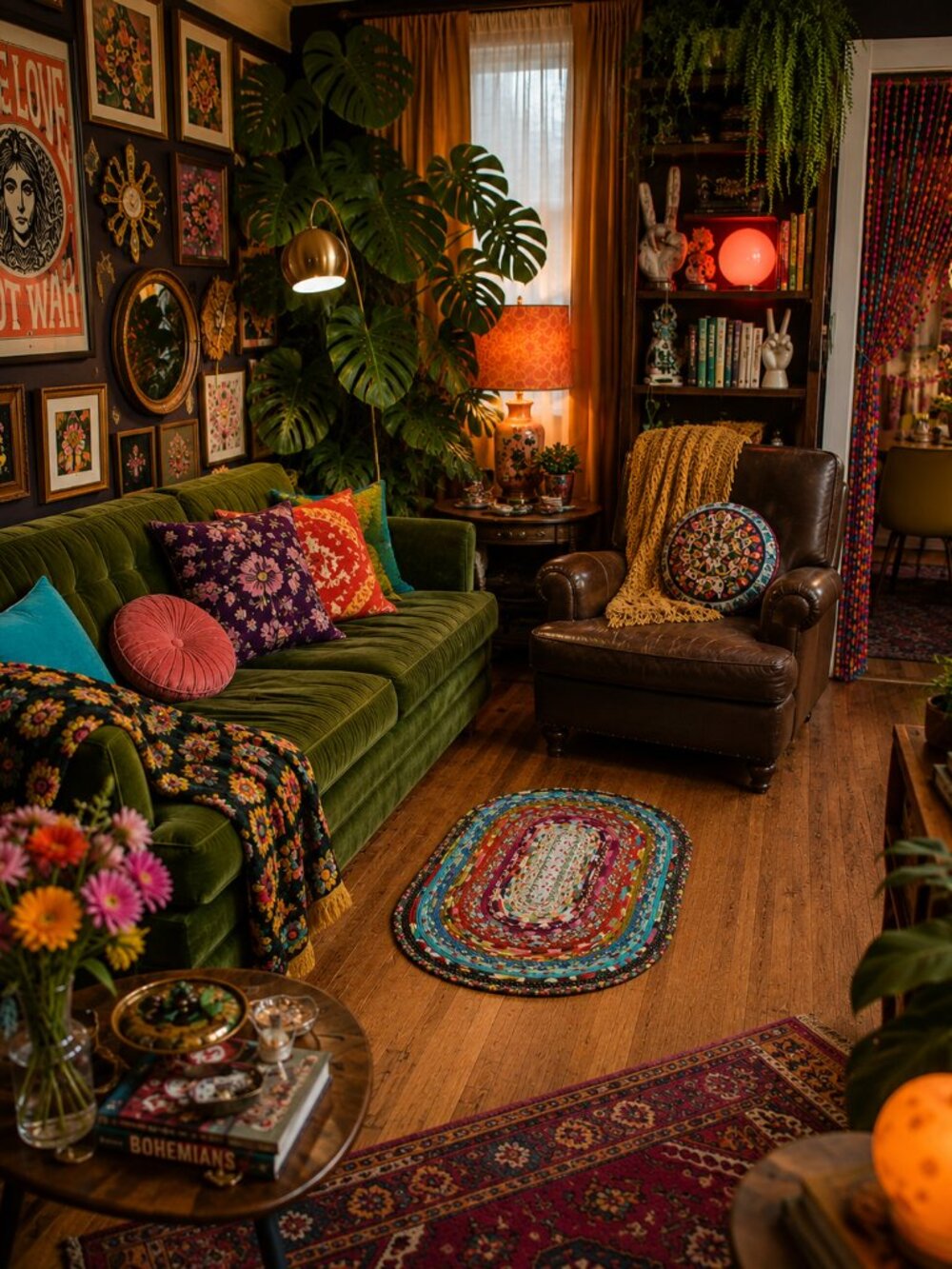 Maximalist Oval Jelly Roll Rug